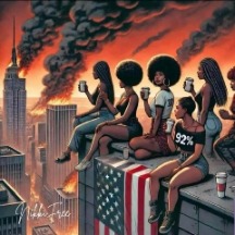 black wemen watch city burn